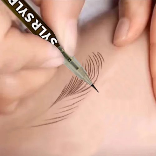 Pluma/Marcador de cejas líquida 0.008 mm ultrafina — resistente al agua y al sudor, a prueba de manchas, de larga duración, alta pigmentación, fácil de aplicar