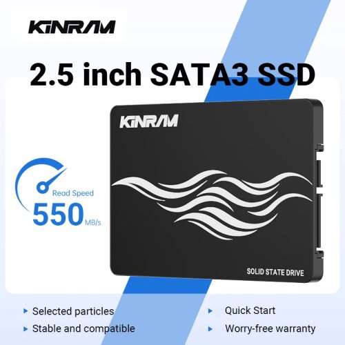 KinRam SSD SATA 2,5" interno — 64GB/120GB/128GB/240GB/256GB/512GB/1TB para portátil e PC