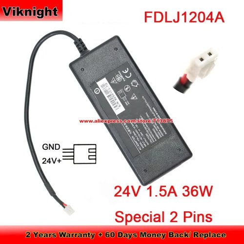 Adaptador de corriente FDLJ1204A 24V 1.5A 36W 2 pines para impresora GPRINTER L80180I S-L803 L80180 L407 GP-L80250II S-L813