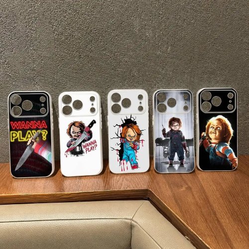 Capa MagSafe com design Chucky (boneca) para iPhone 11/12/13/14/15/16/17, Plus, Pro Max — carregamento wireless magnético