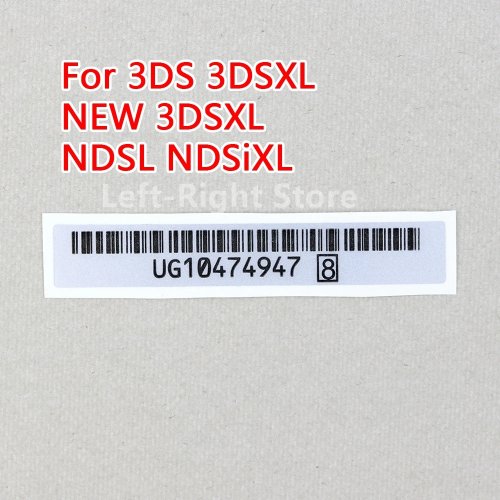2 шт. Наклейки зі штрихкодом (серійний номер) для задньої кришки NDSL/NDSiXL/3DS/3DS XL/NEW 3DS XL