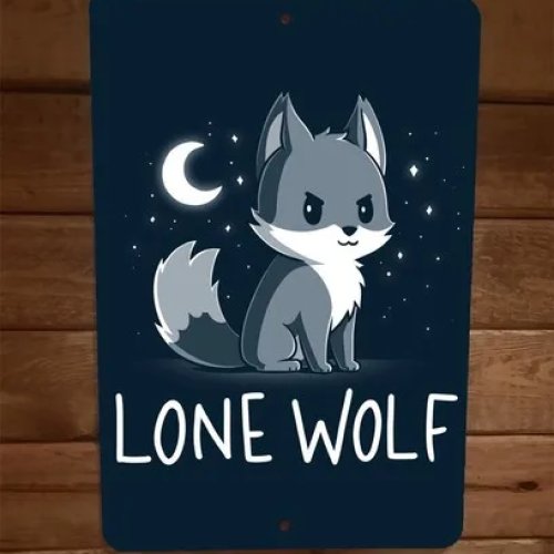 Hiasan dinding metal 'Lone Wolf' – Poster besi dekoratif
