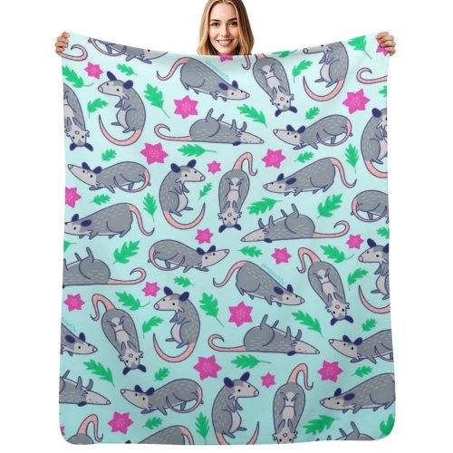 Manta macia e quente para sofá com estampa de gambá para homem