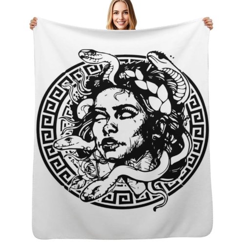 Manta Medusa (negra) – Manta cálida para siestas en oficina, sofá y cama