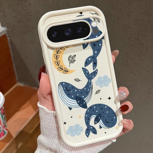 부드러운 TPU 케이스 - Google Pixel 7/7 Pro/7a/8/8a/9/9a/10/10 Pro/10 Pro XL용, 만화 고래 패턴 뒷커버