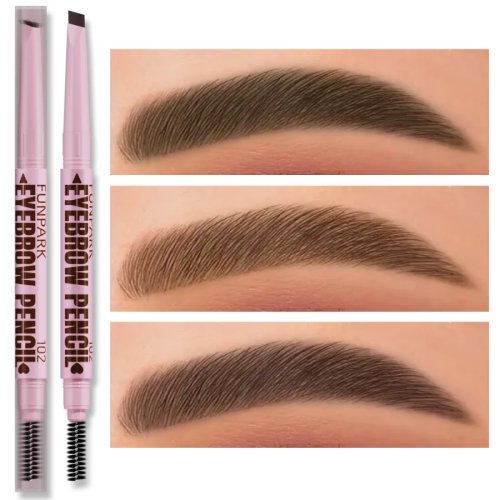 2-in-1 Eyebrow Pencil with Brush — Waterproof, Long-Lasting Brow Pen, 5 Shades, Professional Makeup