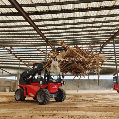 Everun ERT1500 Wheel Loader teleskopik — Telehandler kecil baru bersertifikat CE dengan pengait cepat