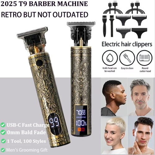 T9 Professional Hair Clipper for Men – USB Fast Charge Beard, Body & Hair Trimmer | Precision Electric Shaver