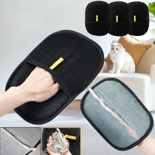 Double‑Sided Pet Grooming Gloves for Cats & Dogs – Deshedding Hair Remover & Bath Brush