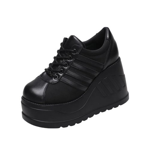 Zapatos mujer plataforma cuña gótica 10 cm negros Tallas EU 35–42 — Salón/pumps para cosplay y street