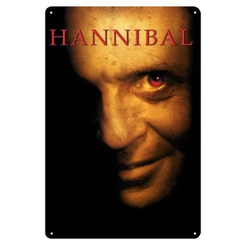 Жестяная табличка «Hannibal» (Anthony Hopkins) — металлический постер/плакетка для декора стены