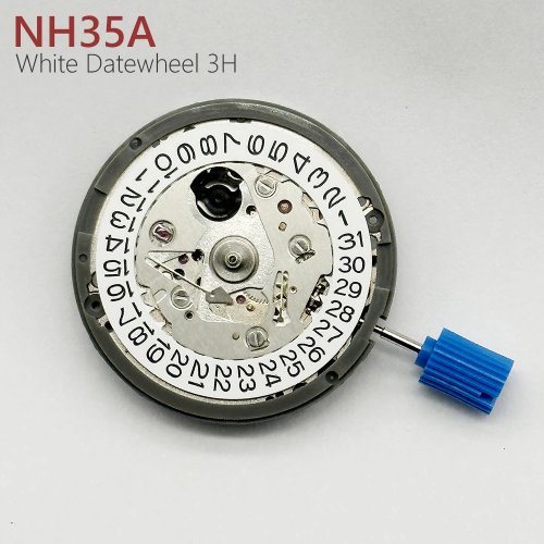 حركة ساعة ميكانيكية أوتوماتيكية NH35A أصلية من اليابان، دقة عالية، 24 جوهرة، نافذة التاريخ عند الساعة 3