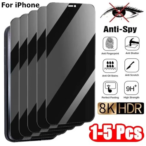 Kaca tempered pelindung layar privasi (anti-sadap) untuk iPhone — kompatibel dengan iPhone 17/16/16e/15/14/13/12/11/8/7/SE/XR; cocok untuk varian Mini/Plus/Pro/Pro Max