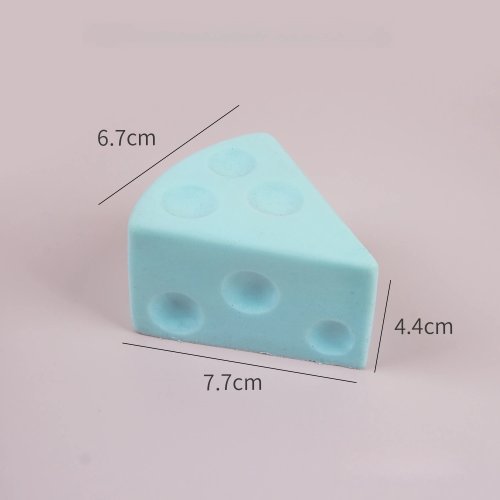 Squishy mochi de silicona hecho a mano en forma de loncha de queso multicolor – juguete antiestrés blando y algo pegajoso para apretar, regalo infantil