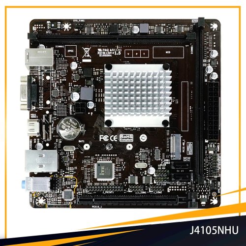 Материнська плата J4105NHU з інтегрованим процесором Intel Celeron J4105, підтримка DDR4 та гігабітний LAN