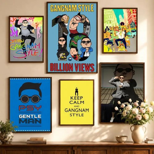 Póster Singer P-PSY autoadhesivo — decoración de pared moderna para sala y recámara