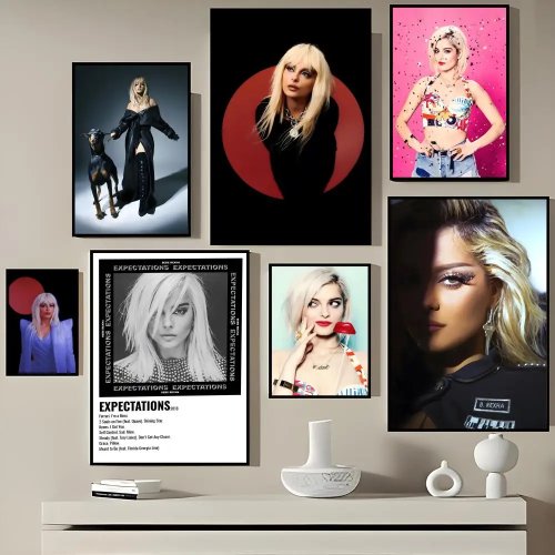 Samoprzylepny, wodoodporny plakat-naklejka Bebe Rexha — dekoracja ścienna do pokoju, kawiarni lub baru