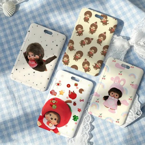 ที่ใส่บัตรหนัง M-Monchhichi น่ารัก พร้อมพวงกุญแจ — ที่ใส่บัตรประชาชน/บัตรผ่าน
