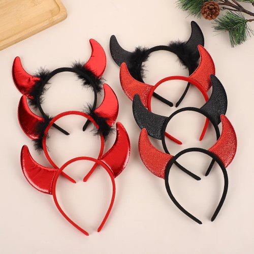Halloween-Haarreif mit Dämonenhörnern – Teufelshörner als Kostüm-Accessoire für Party & Karneval