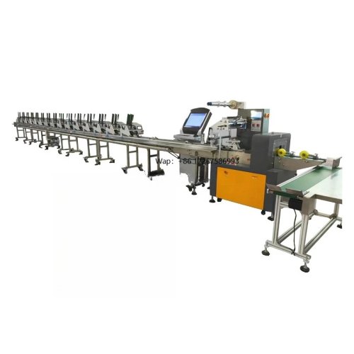 Máquina automática contadora y alimentadora de tarjetas para empaques de raspaditos y tarjetas de felicitación (empaque tipo almohada)