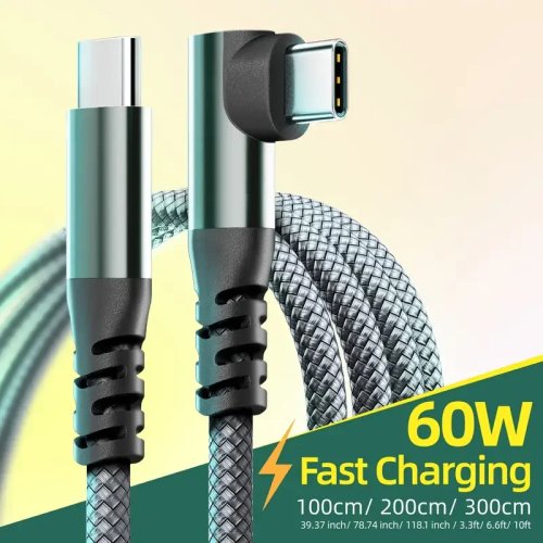 كابل USB‑C من LAIHONEN بقوة 60 واط PD للشحن السريع ونقل البيانات، بطول 1م/2م/3م/10 قدم - متوافق مع iPhone 15/15 Plus/15 Pro/15 Pro Max