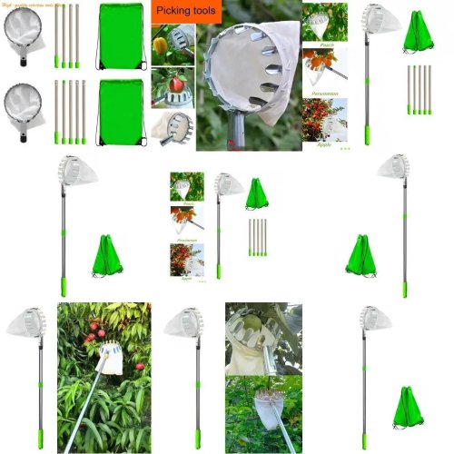 Dụng cụ hái trái bằng thép không gỉ – gắp/hái tiện dụng, thiết kế công thái học cho cành cao và trái rụng