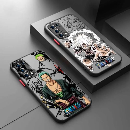 One Piece Luffy & Zoro Matte Translucent Phone Case for OPPO Find X3/X5, A98/A94/A93/A78/A79/A76/A58/A57 5G