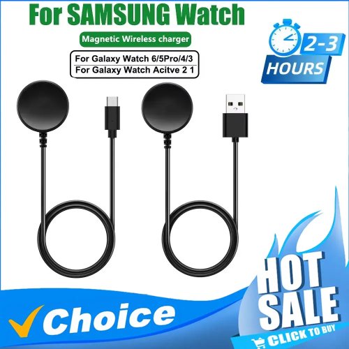 شاحن USB-C بديل لسلسلة Samsung Galaxy Watch 7/6/6 Classic/5/5 Pro/4/4 Classic - شاحن للساعة الذكية