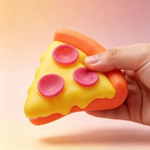لعبة Squishy بشكل بيتزا لتخفيف التوتر — مكعب حسّي ناعم للعصر، لعبة فيدجت للتركيز/ADHD، هدية مناسبة للحفلات