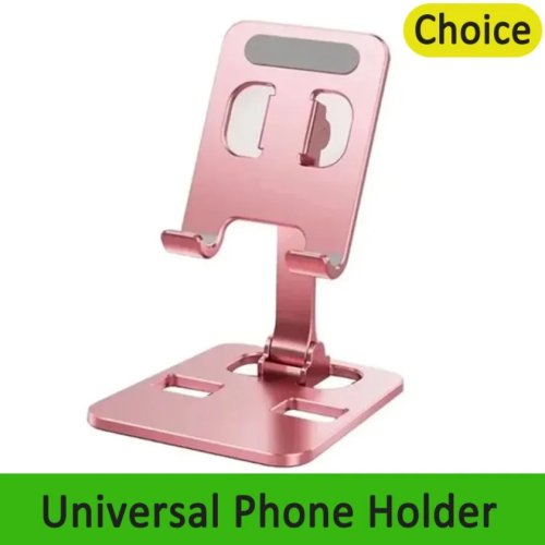 Supporto da scrivania pieghevole Xikcu per smartphone e tablet in alluminio — universale, compatibile con iPhone 12-16