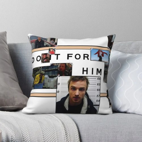 Funda de cojín cuadrada Breaking Bad Jesse Pinkman 45x45 cm — poliéster/linóleo terciopelo estampado con cremallera