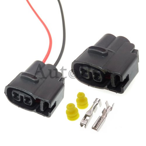 1 set konektor soket listrik 2-pin tertutup (MG640605) untuk motor wiper/washer Hyundai, housing plastik
