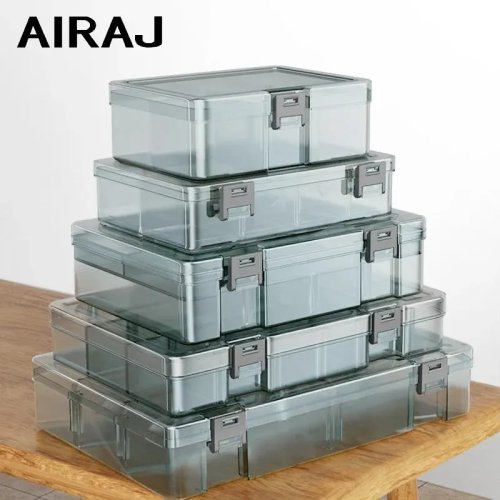 Scatola porta minuteria in plastica AIRAJ con scomparti rinforzati – organizer per viti, componenti elettronici e punte da trapano