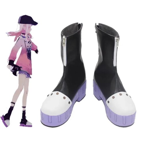 Boots cosplay PJSK Akiyama Mizuki (Project SEKAI) – kulit sintetis