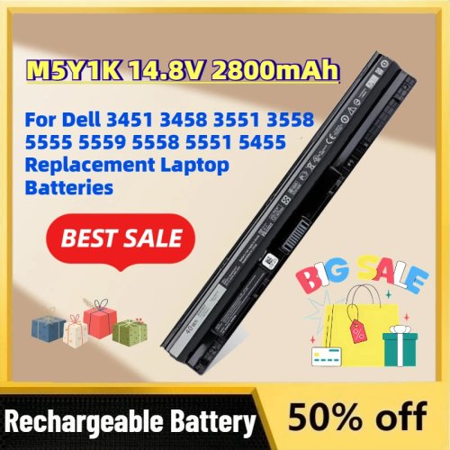 Аккумулятор-замена M5Y1K 14,8В 2800mAh для ноутбуков Dell 3451/3458/3551/3558/5555/5559/5558/5551/5455