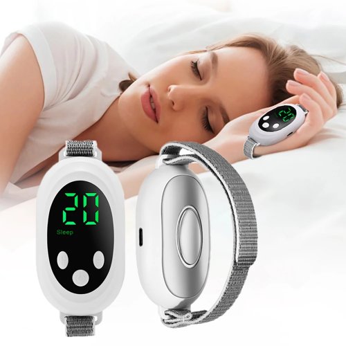 Dispositivo per il sonno a microcorrente EMS – Massaggiatore a impulsi per palmo contro insonnia, stress e ansia