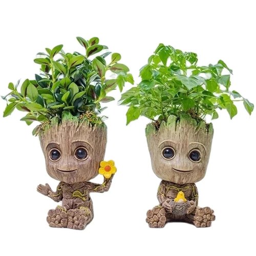 グルート ミニフィギュア 5cm - デスク用フィギュア、木のキャラクター