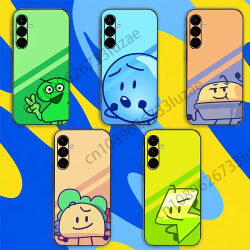 حافظة BFDI (Battle for Dream Island) من سيليكون سائل مضادة للصدمات لهاتف Samsung Galaxy A04e / A14 / A34 / A54 5G