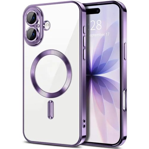 Чохол для iPhone 17, сумісний з MagSafe — тонкий прозорий магнітний TPU з вбудованим захистом камери та плакованим обідком, підходить для iPhone 17/16/15/14/13/12/11 Pro/Max/Plus — милий