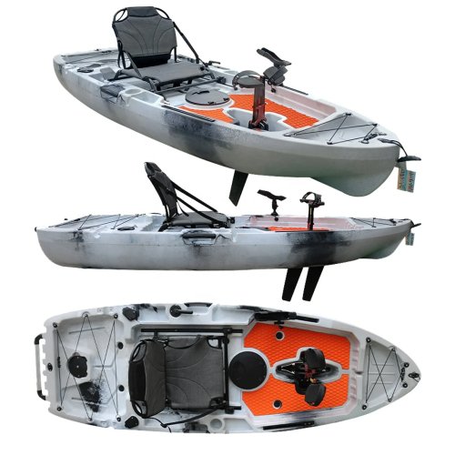 Caiaque de pesca sit-on-top com pedal, 1 lugar, plástico PE, aprox. 2,4 m (8 ft)