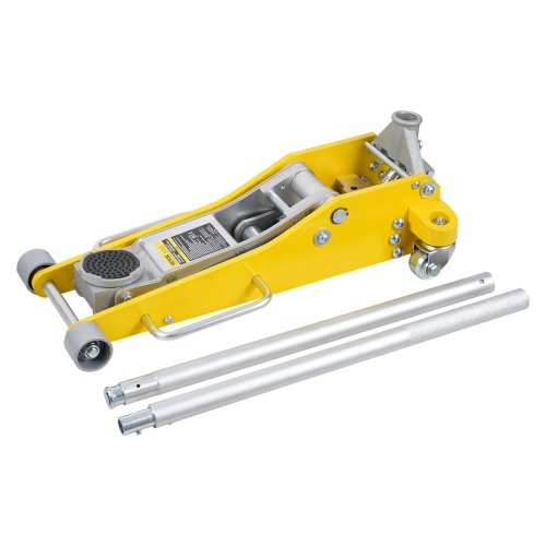 Lage aluminium vloerkrik 3 ton (6600 lb), zware uitvoering, dubbele zuiger, snelle hef — voor auto