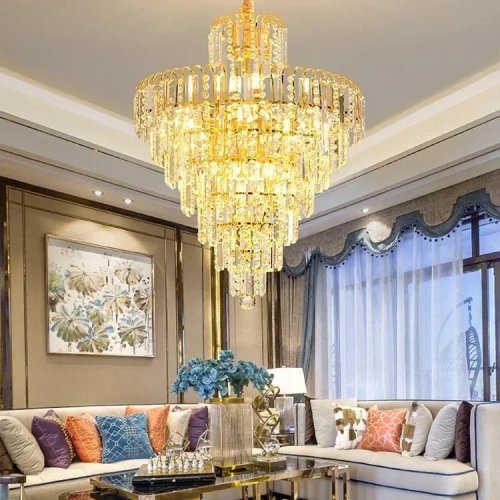 โคมระย้าคริสตัล LED แบบแขวน – โคมเพดานสำหรับห้องนั่งเล่น ห้องนอน ห้องอาหาร และร้านอาหาร