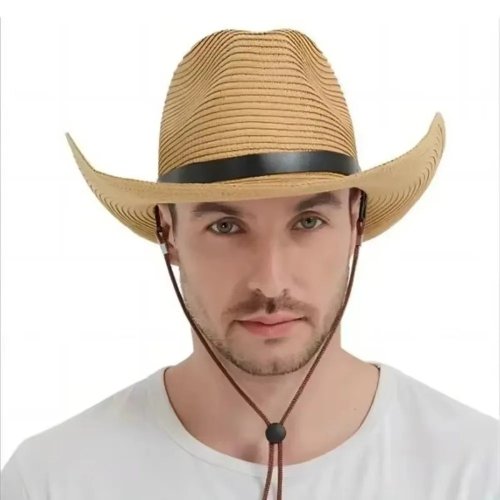 Breiter Cowboy-Strohhut mit UV-Schutz – atmungsaktiv, lässiger Reise- und Sonnenhut für Outdoor