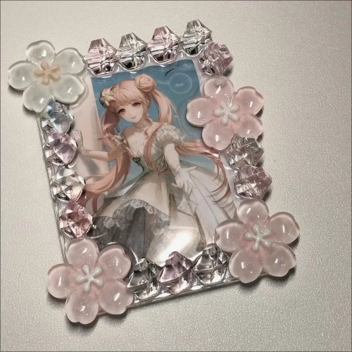 Conjunto de cartões fotográficos estilo japonês/coreano Sakura — cartões decorativos estéticos com efeito madrepérola e estrelas, para scrapbooking, decoração ou presente