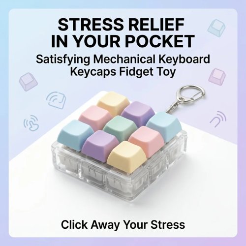 ميدالية مفاتيح Relax — كليكر على شكل لوحة مفاتيح مضاد للتوتر للبالغين، فيدجت للمكتب، لون عشوائي، هدية مثالية