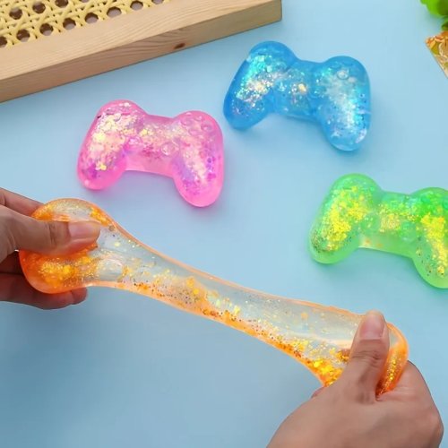 Đồ chơi Squishy đính kim sa — giảm căng thẳng, ép dẻo co hồi chậm, đàn hồi, nhiều màu