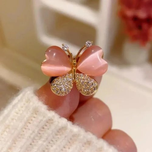 Spilla farfalla di alta qualità con zirconi brillanti — spilla elegante per cappotti e colletti, idea regalo