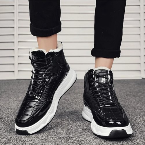 Men's Winter Faux-Fur Lined Insulated High-Top Cotton Snow Boots — Cold-Resistant Casual Shoes