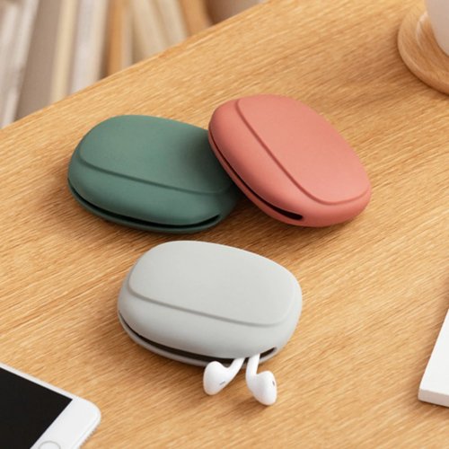 Custodia organizer in silicone portatile per cavi, auricolari e piccoli accessori