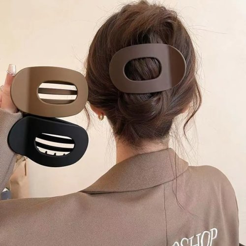 Pinza de pelo tipo garra 10 cm estampado leopardo grande, clip 'shark' para la parte trasera de la cabeza, forma redonda - venta al por mayor